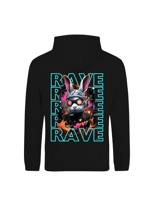 Rave Rabbit Hoodie back print