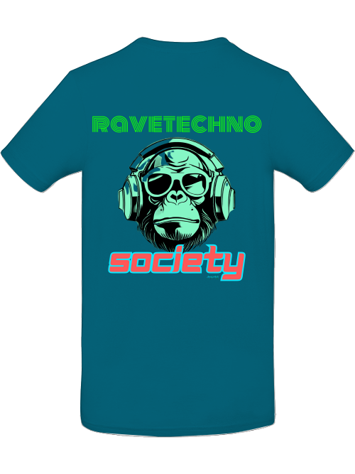 Ravetechno Society Monkey head Shirt back print