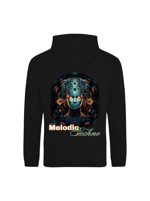 handmade Melodic Techno Hoodie back print