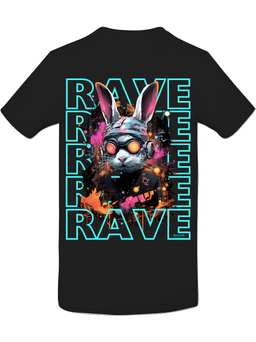 Rave Rabbit Shirt back print