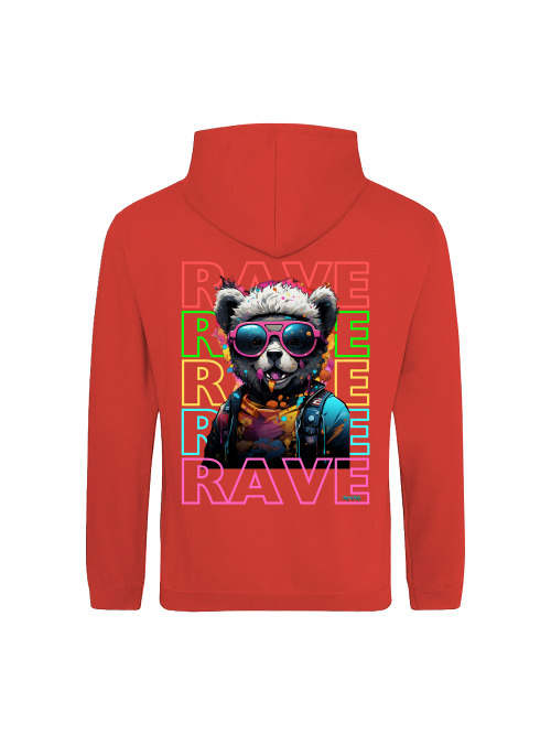 Rave Hoodie Teddy/unisex back print