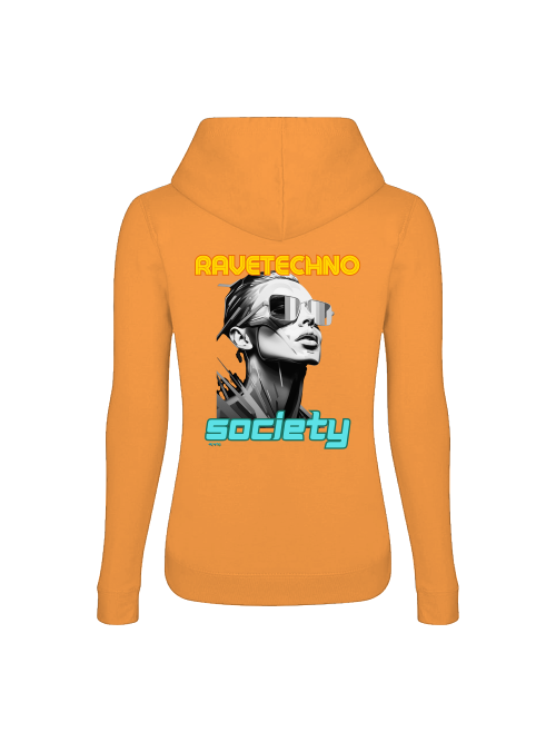 Ravetechno Society Girlie Hoodie back print