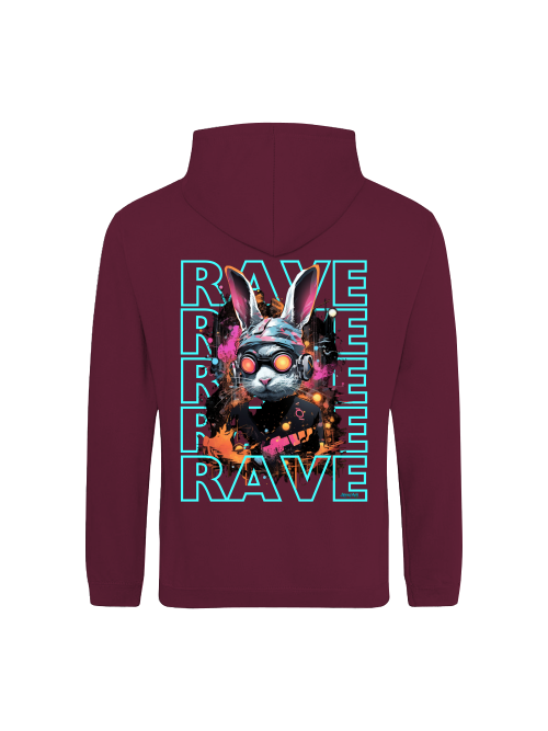 Rave Rabbit Hoodie back print