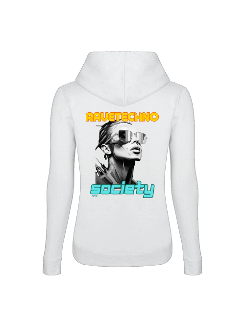 Ravetechno Society Girlie Hoodie back print