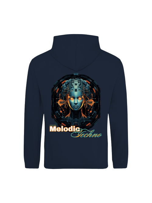 handmade Melodic Techno Hoodie back print