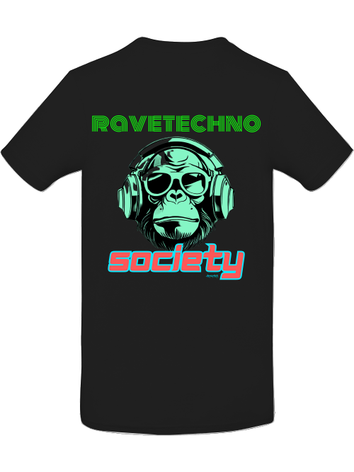 Ravetechno Society Monkey head Shirt back print