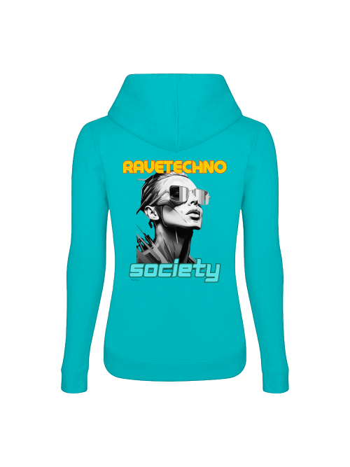 Ravetechno Society Girlie Hoodie back print