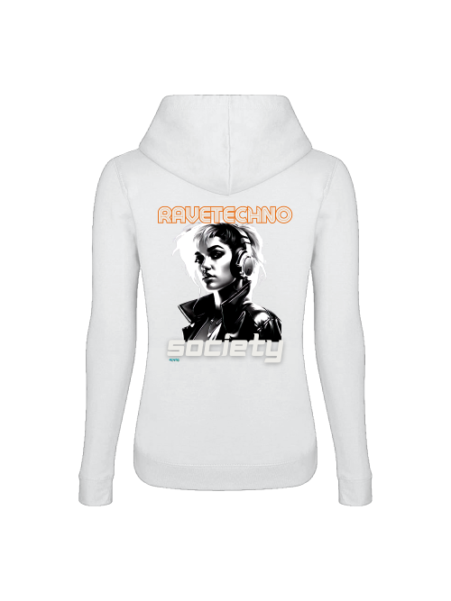 Ravetechno Society Girlie Hoodie back print