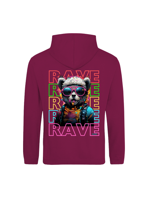 Rave Hoodie Teddy/unisex back print