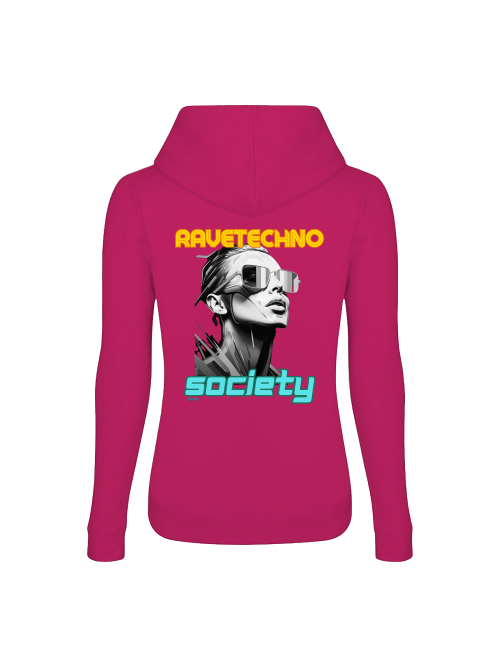 Ravetechno Society Girlie Hoodie back print