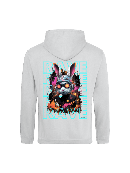 Rave Rabbit Hoodie back print