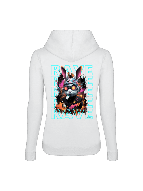 Rave Rabbit Girlie Hoodie back print